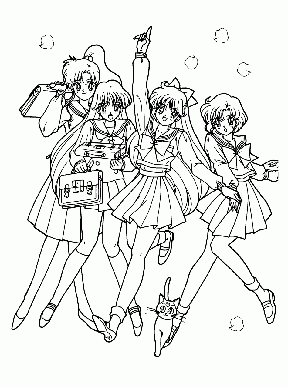 Printable Sailor Moon Characters Coloring Pages