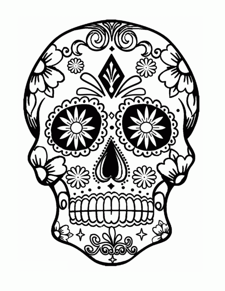 Printable Sugar Skull Coloring Pages For Kids