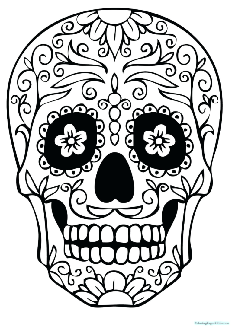 Printable Blank Skull Coloring Pages