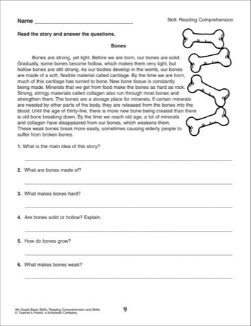 Printable Reading Comprehension Worksheets 4th Grade