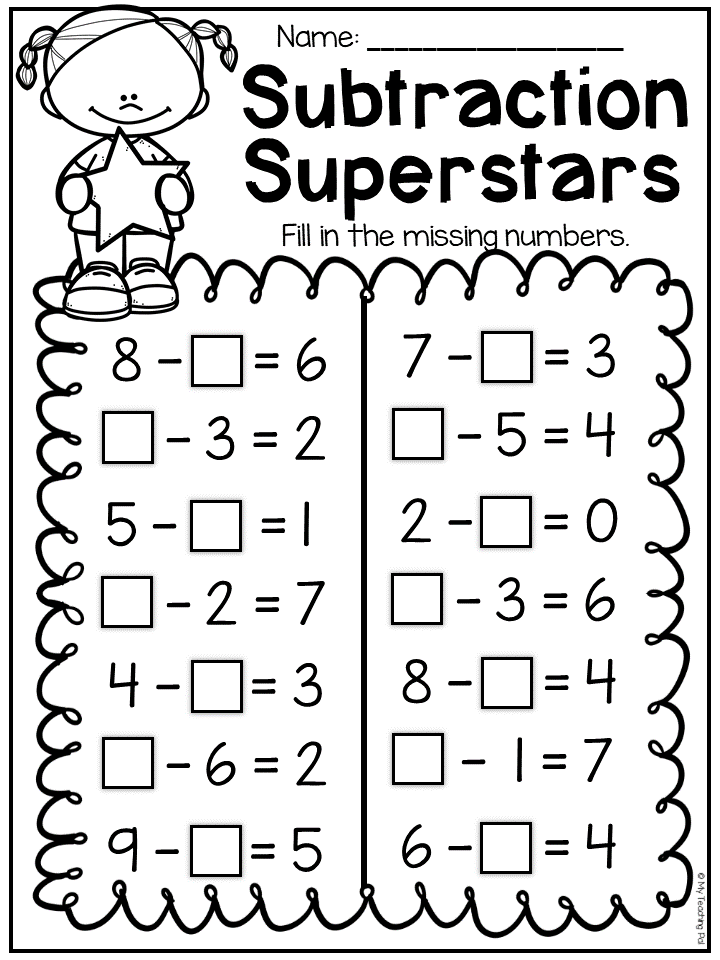Math Subtraction Worksheets For 1st Grade