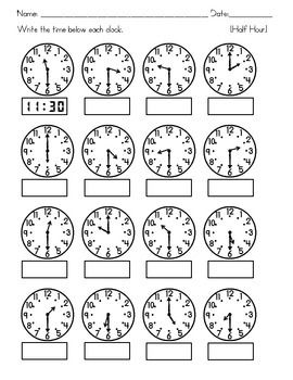 Telling Time Worksheets Quarter And Half Hour