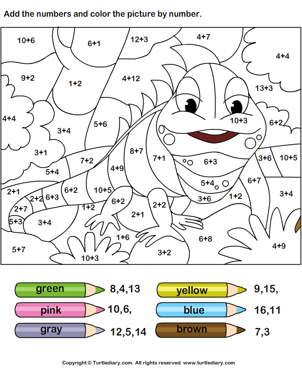 1st Grade Printable Math Coloring Worksheets