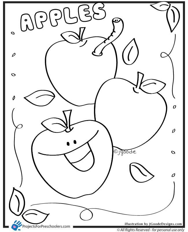 Coloring Apple Worksheets For Preschool