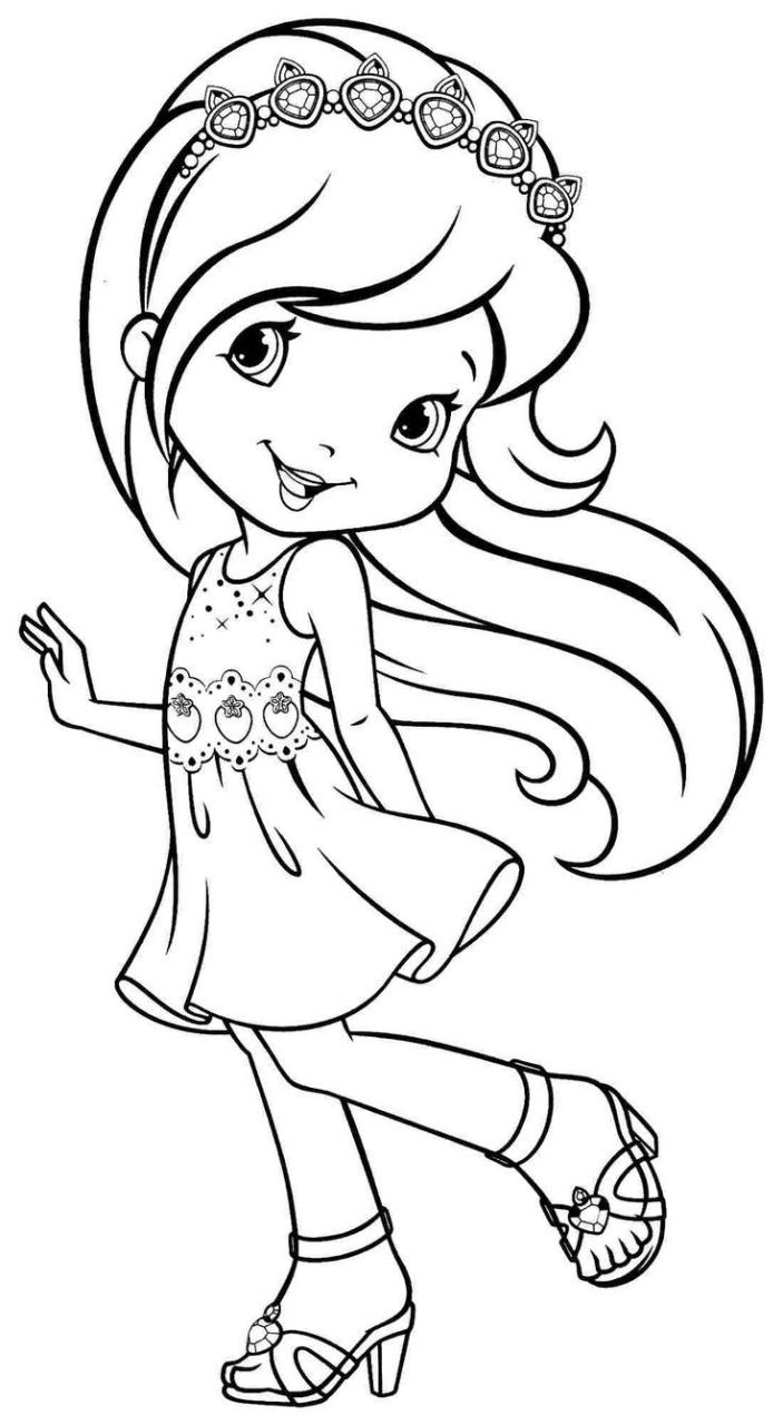 Printable Strawberry Shortcake Cartoon Coloring Pages