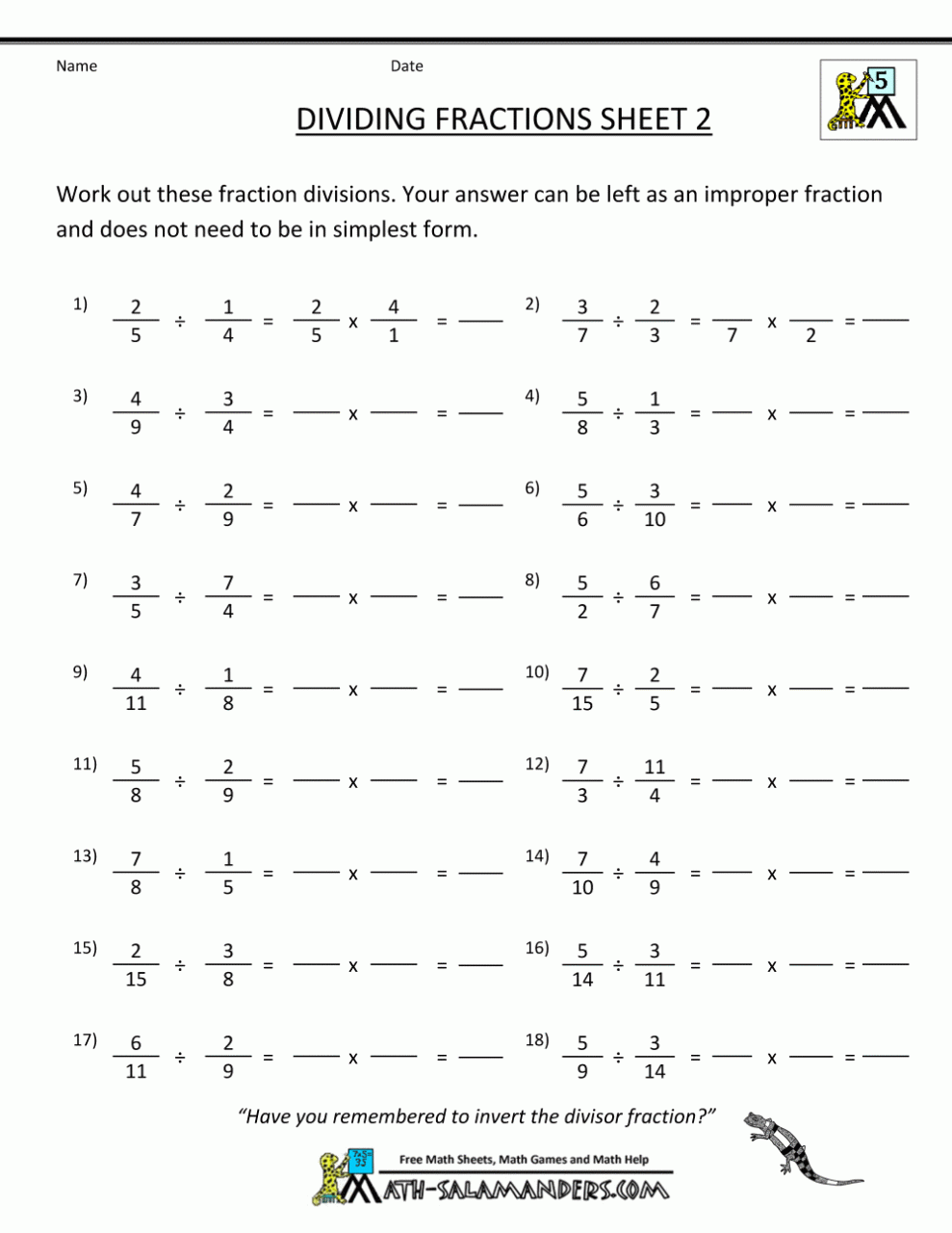 Multiplying And Dividing Fractions Worksheets Word Problems