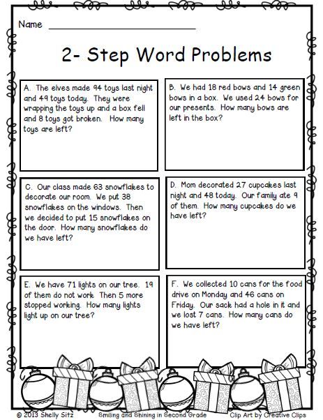 2 Digit Addition Word Problems 2nd Grade