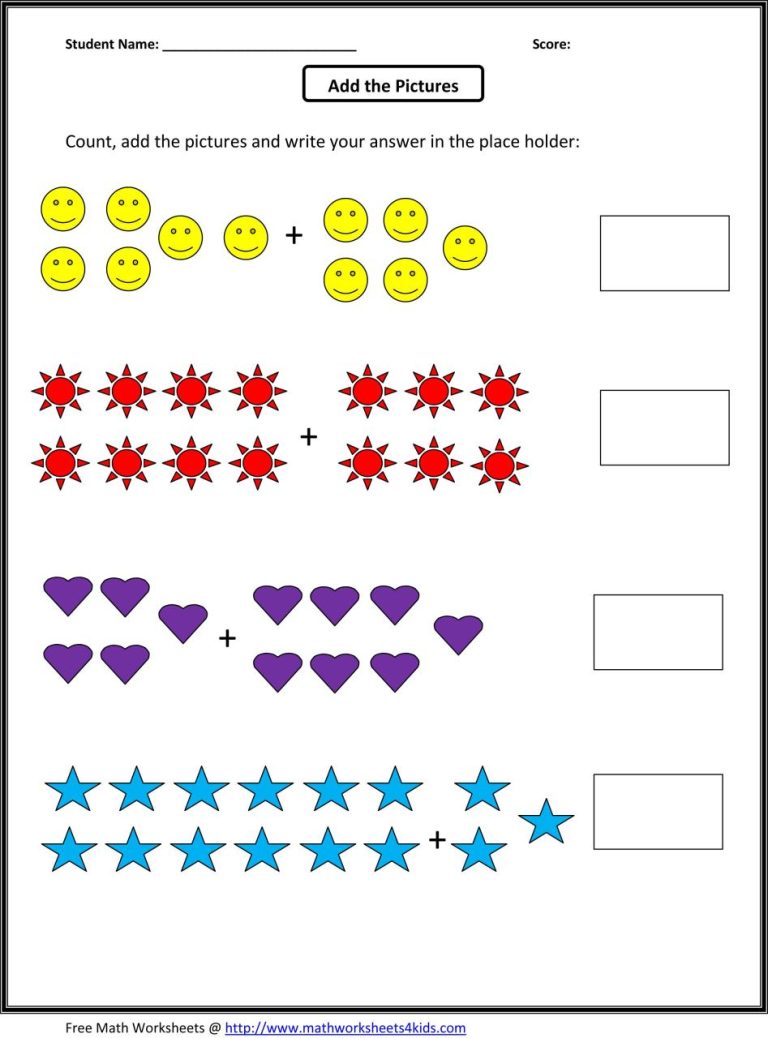 Counting First Grade Math Worksheets For Grade 1