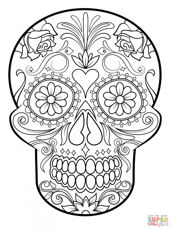 Blank Sugar Skull Coloring Pages