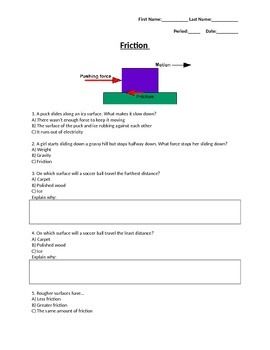 Friction Worksheet Answers