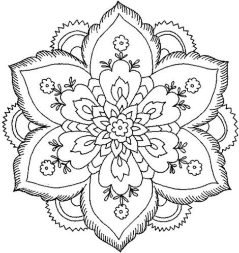 Mandala Simple Flower Coloring Pages
