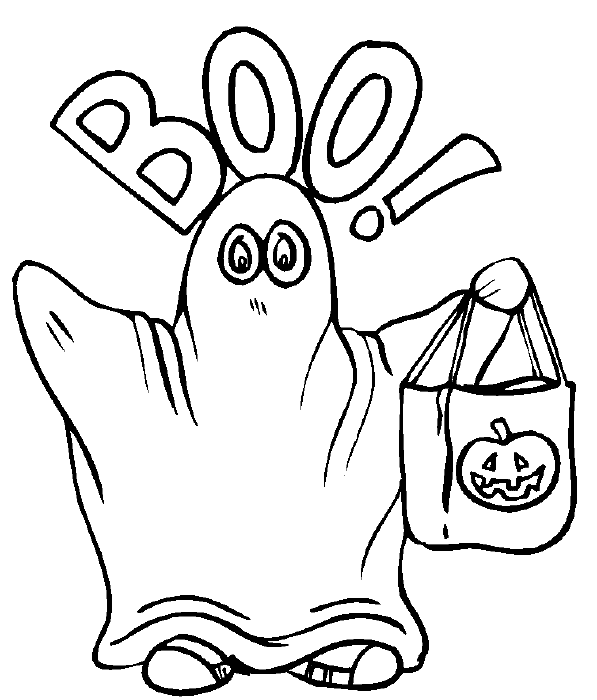 Ghost Coloring Pages For Kids Halloween