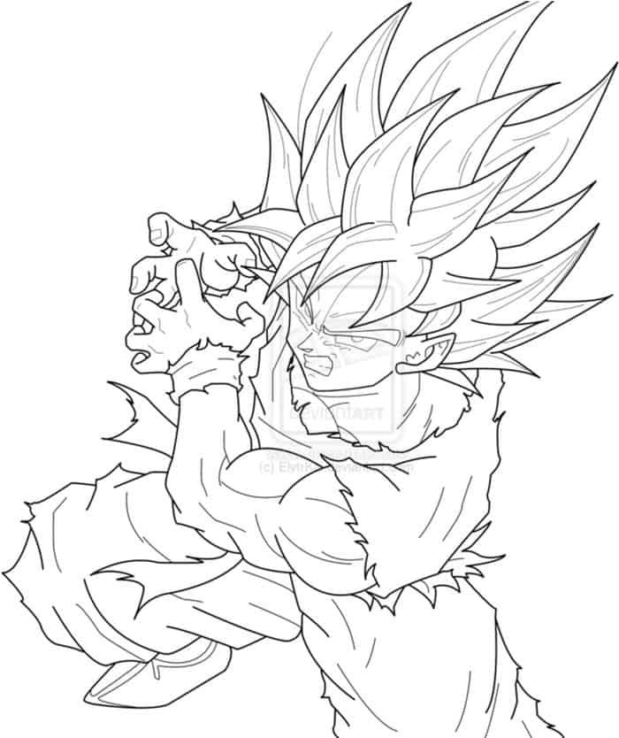 Blue Goku Dragon Ball Z Coloring Pages