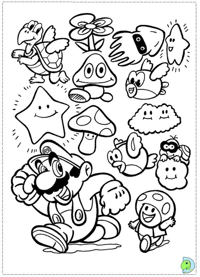 Printable Mario Bros Coloring Sheets