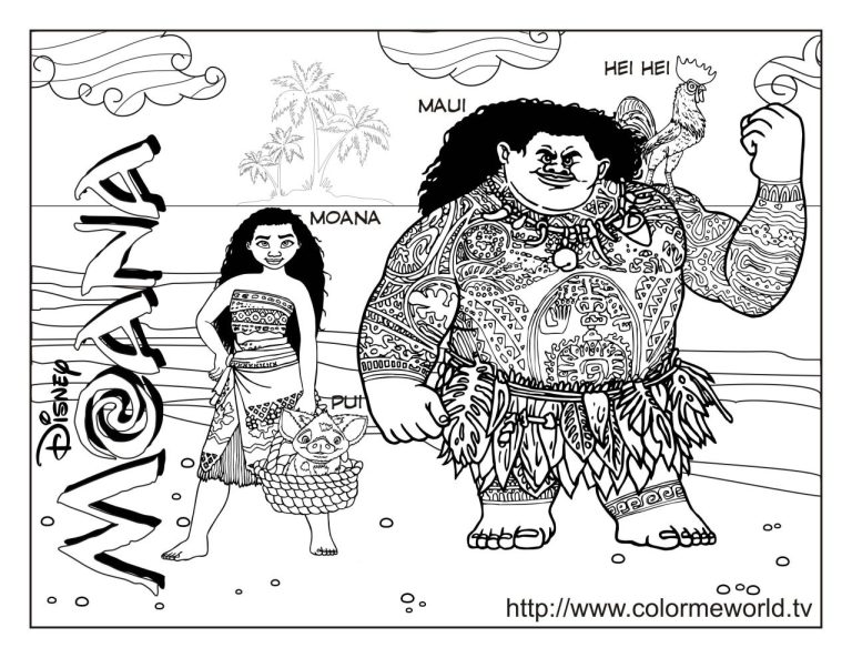 Moana Coloring Pages Pdf