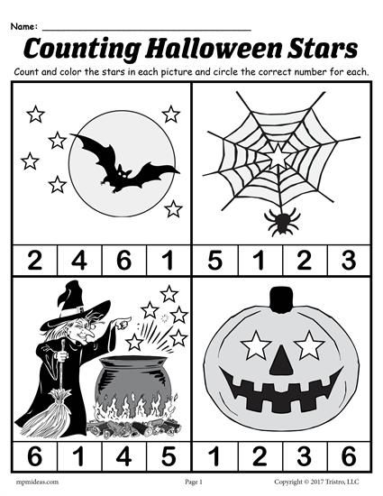 Printable Preschool Halloween Worksheets For Kindergarten