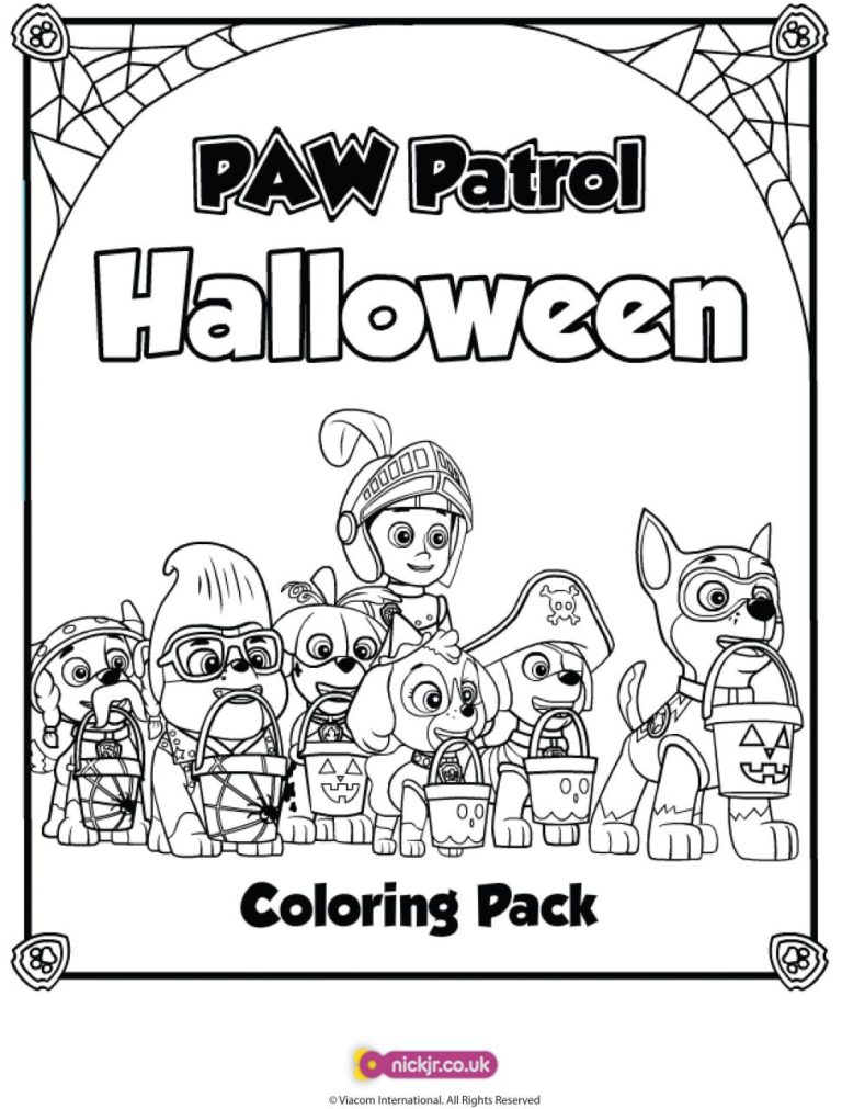 Free Printable Paw Patrol Halloween Coloring Sheets