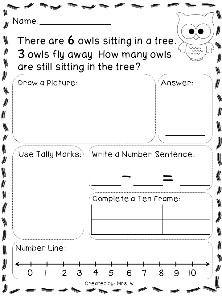 Addition And Subtraction Word Problems Worksheets For Grade 1