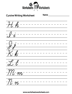 4th Grade Cursive Writing Worksheets