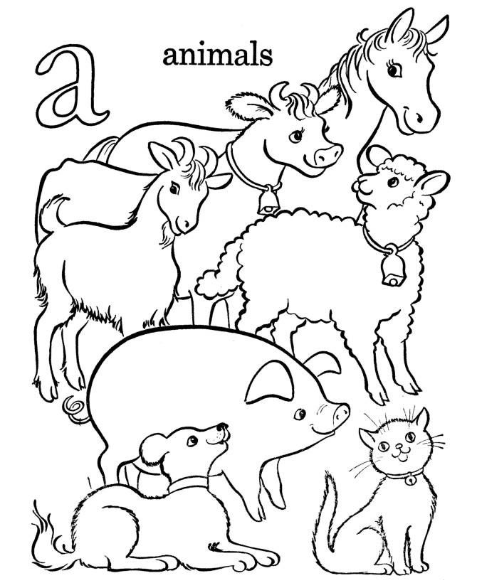 Printable Kindergarten Farm Animals Coloring Pages