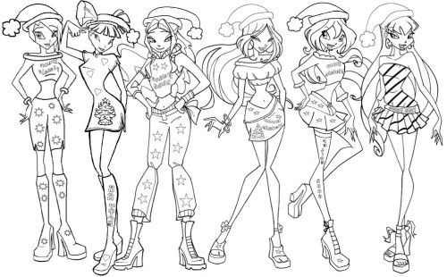 Winx Club Coloring Pages Group