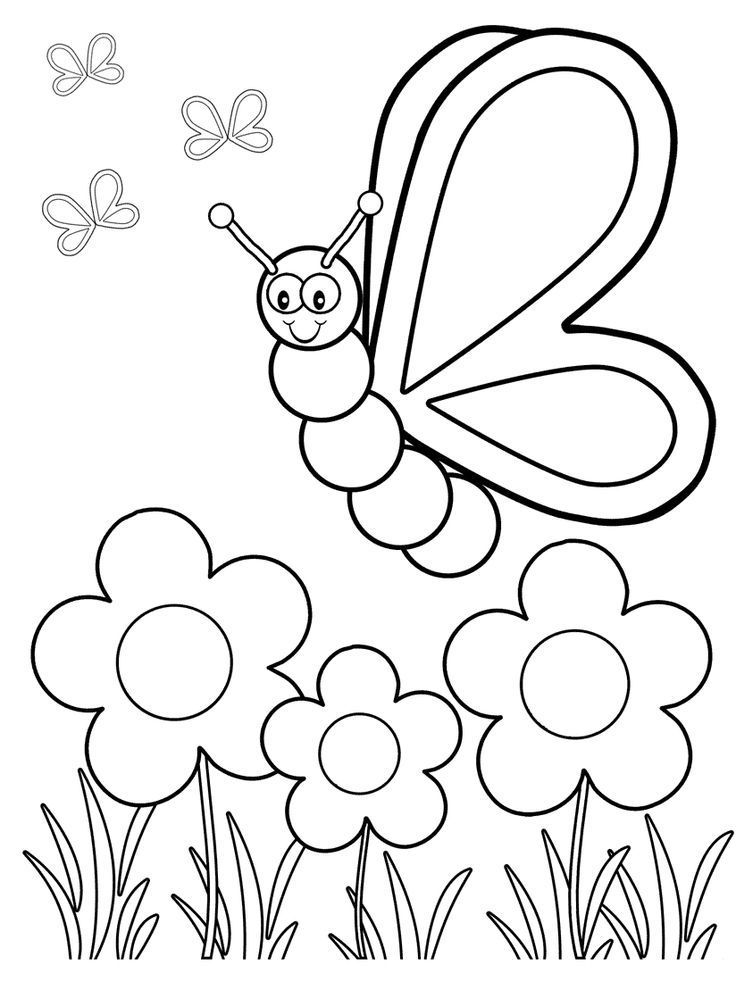 Free Printable Flower Butterfly Coloring Pages