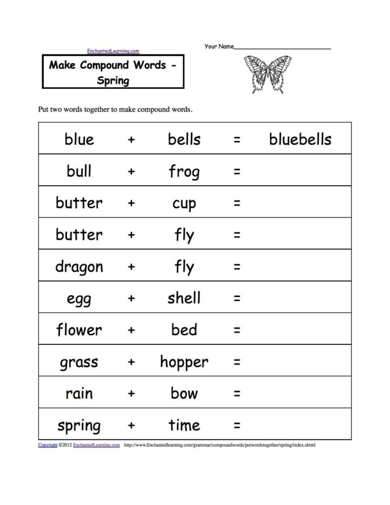 Compound Words Worksheet Grade 2 Pdf