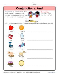 Grade 2 Conjunction Worksheets With Answers