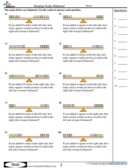 Common Core Sheets Brain Teasers Answers
