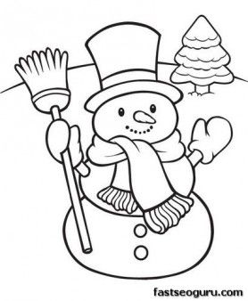 Snowman Coloring Page Free