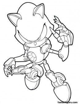 Mecha Sonic Metal Sonic Coloring Pages