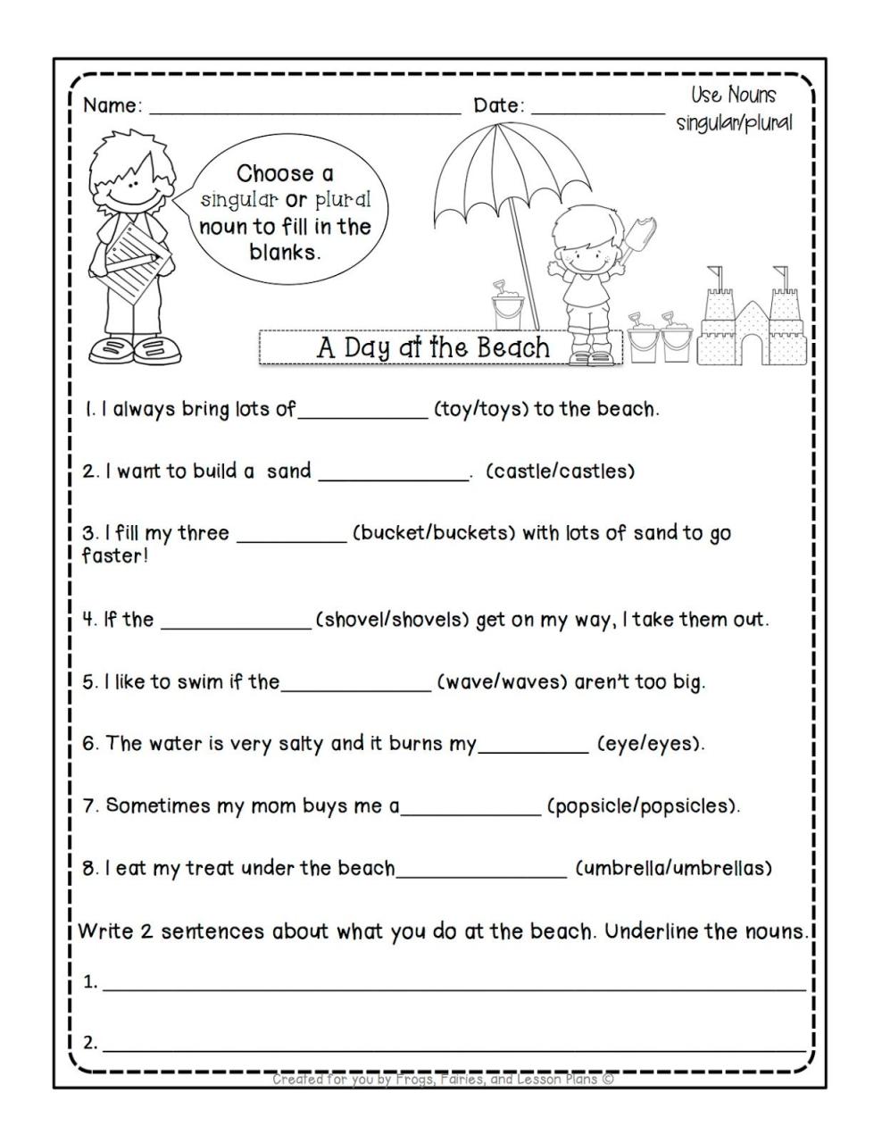 Plural Nouns Worksheet For Grade 2