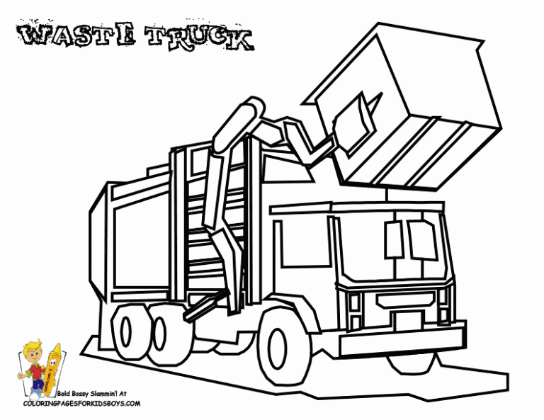 Printable Garbage Truck Coloring Sheet