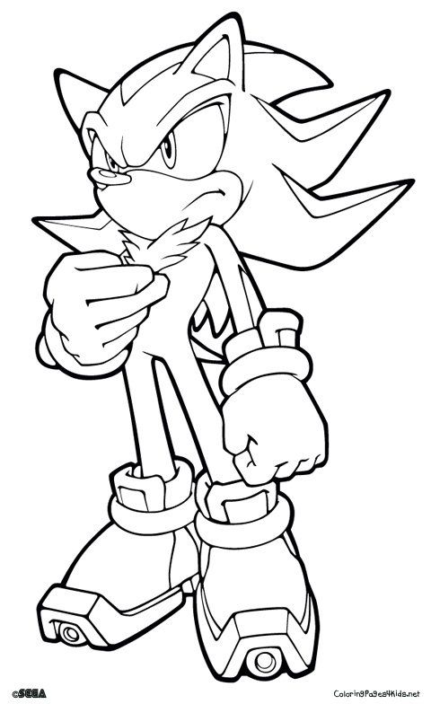Shadow Printable Sonic The Hedgehog Coloring Pages
