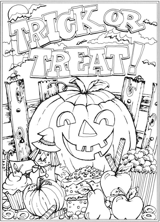 Halloween Themed Free Printable Full Size Halloween Coloring Pages