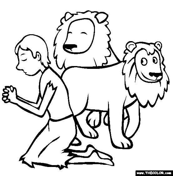 Coloring Book Daniel And The Lions Den Coloring Page