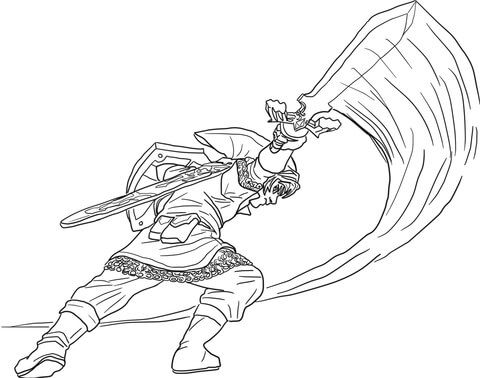 Skyward Sword Link Coloring Pages