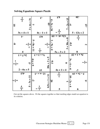 Linear Equations Puzzle Worksheet Pdf