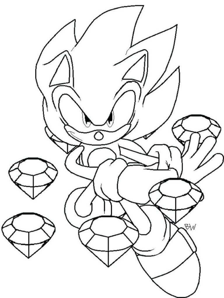 Free Printable Super Sonic The Hedgehog Coloring Free Printable Sonic Coloring Pages