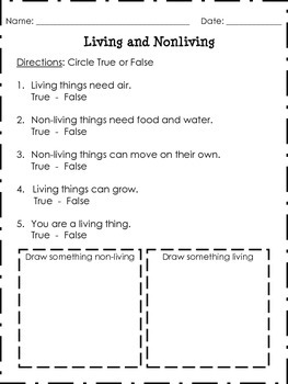 Science Worksheets For Grade 3 Living And Nonliving Things