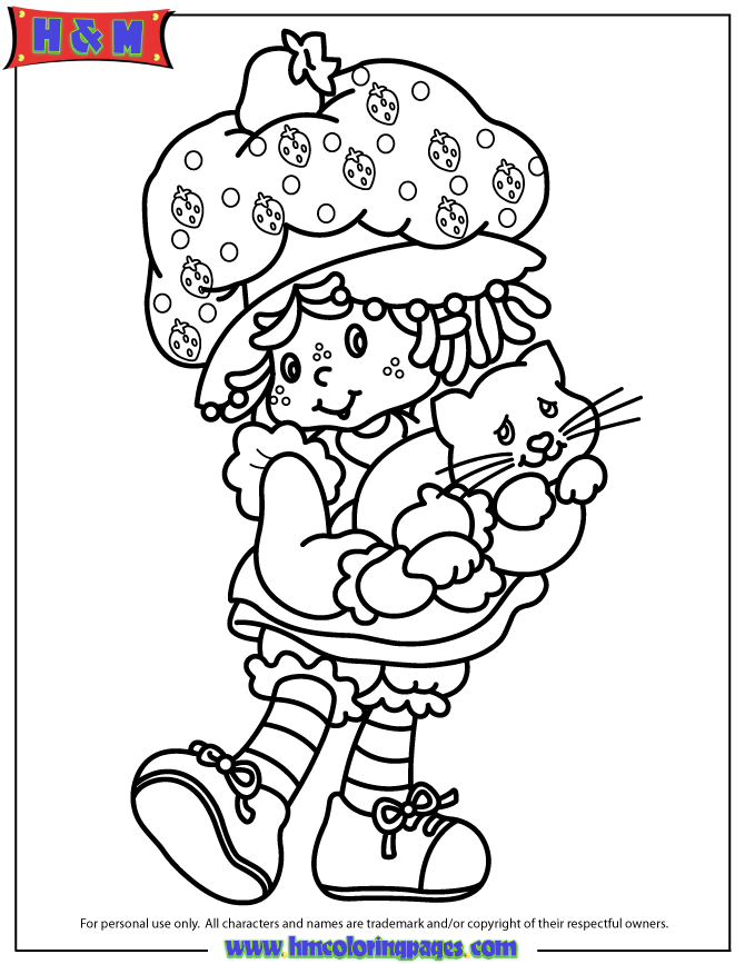 Printable Vintage Strawberry Shortcake Coloring Pages