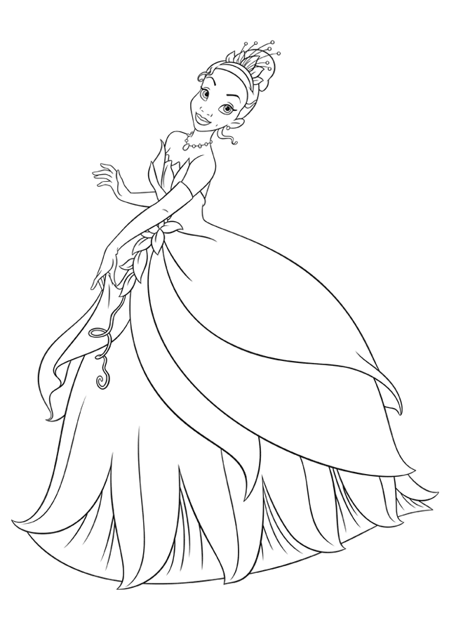 Tiana Coloring Pages Disney