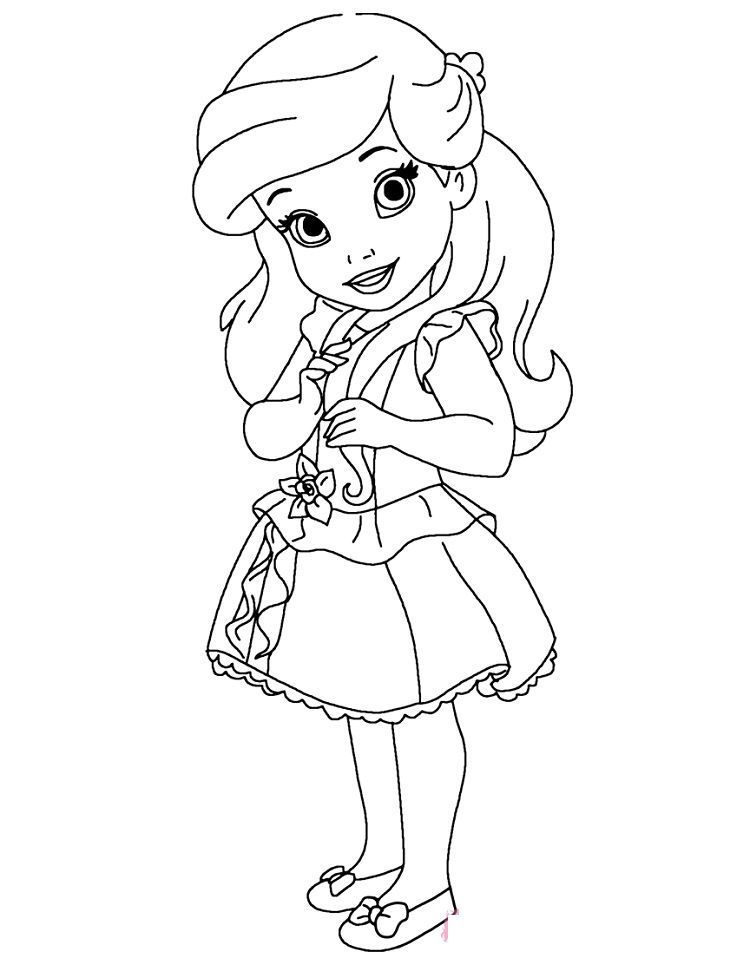 Baby Tiana Coloring Pages