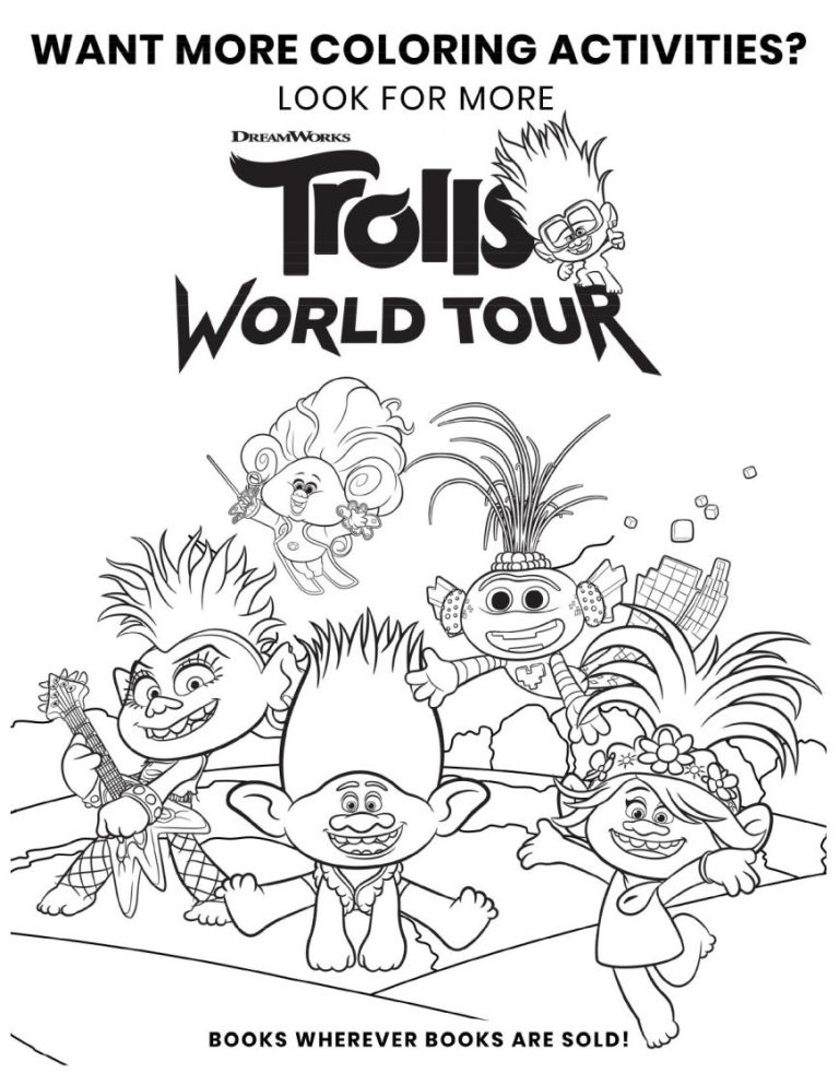 Printable Trolls World Tour Coloring Cute Trolls Coloring Pages