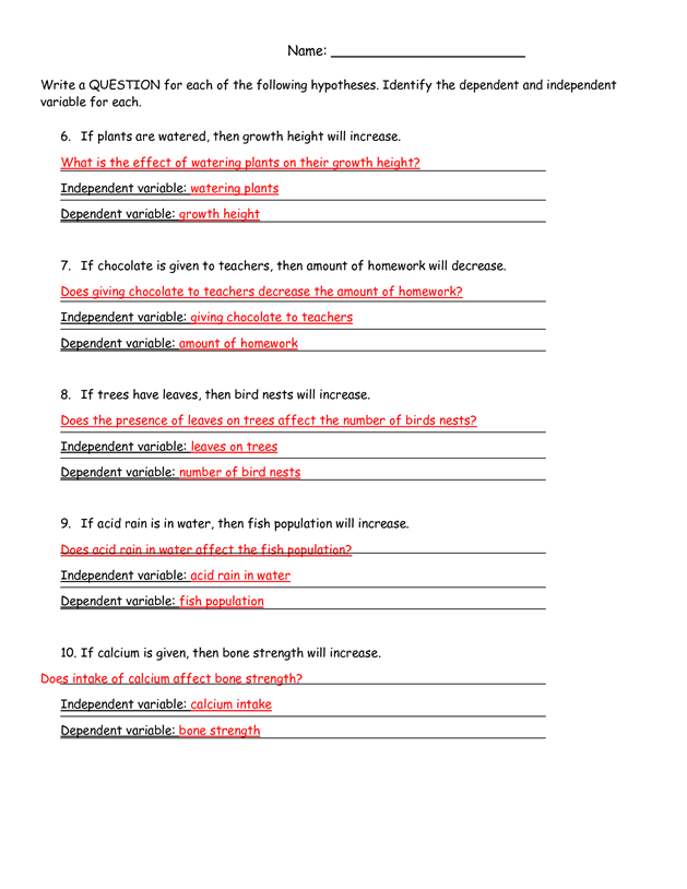 Scientific Method Worksheet Answer Key Physical Science