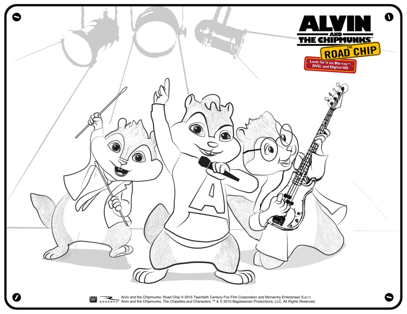Alvin And The Chipmunks Coloring Pages To Print