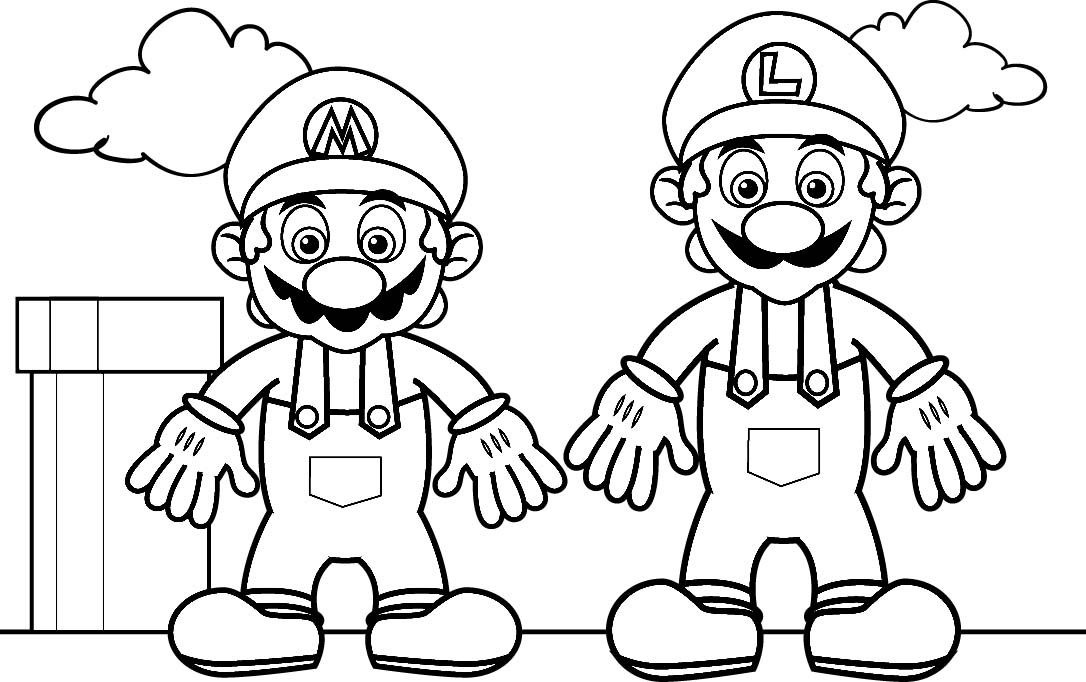 Printable Full Page Mario And Luigi Coloring Pages