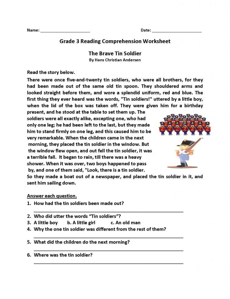 5th Grade Grade 5 Reading Comprehension Worksheets Pdf