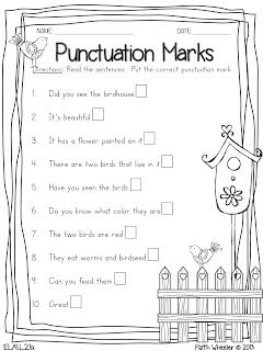 Capitalization And Punctuation Worksheets For Grade 1