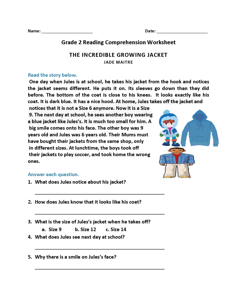 Comprehension Worksheets For Grade 2 Pdf